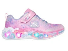 Skechers sneakers pink med hjerter og blinklys